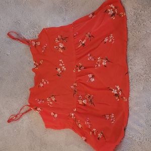 AMERICAN EAGLE crop top with spaghetti straps.  Floral print, sz L